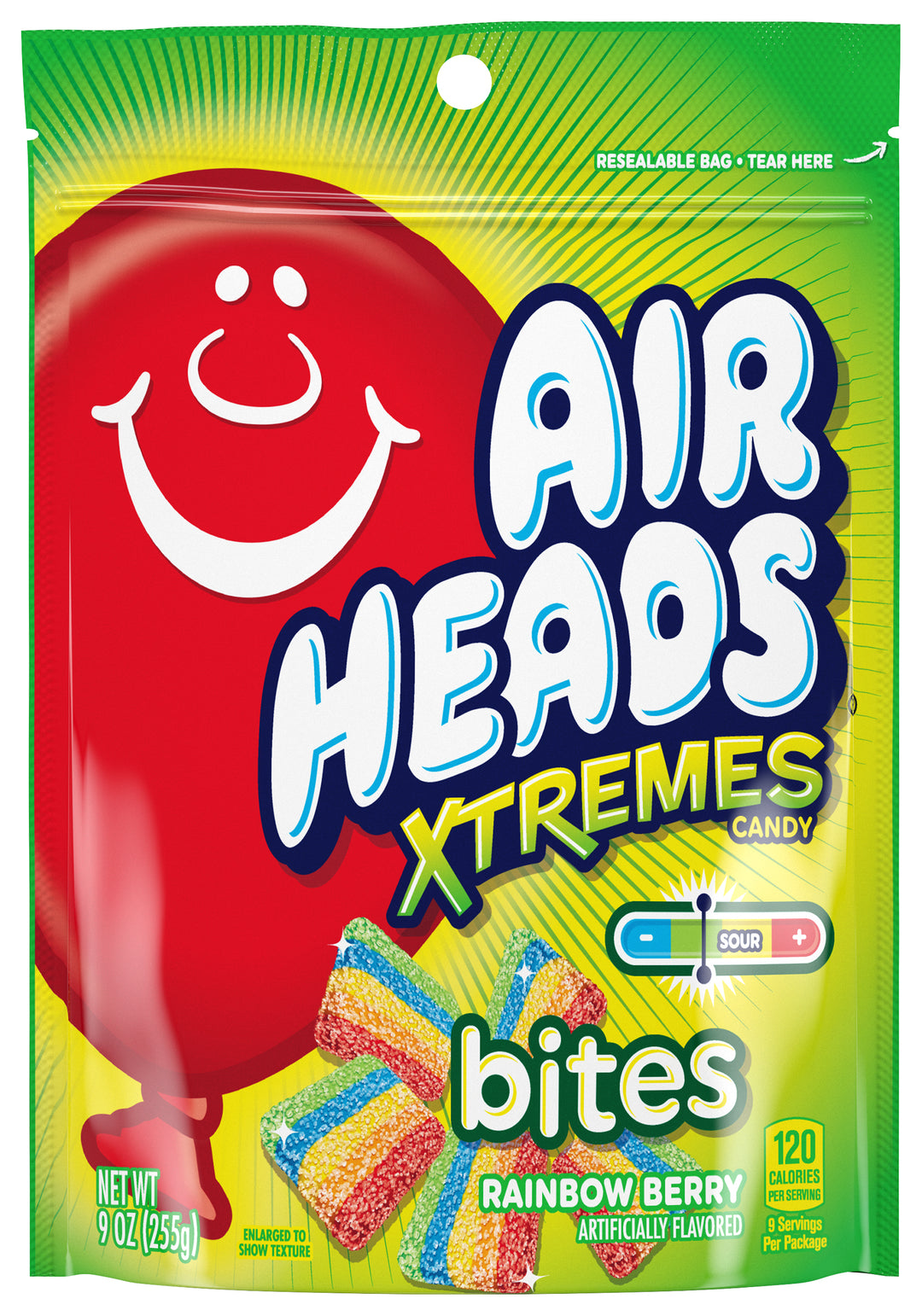 Airheads Rainbow Berry Xtremes Bites-9 oz.-12/Case