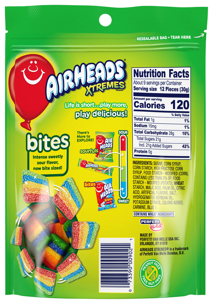 Airheads Rainbow Berry Xtremes Bites-9 oz.-12/Case