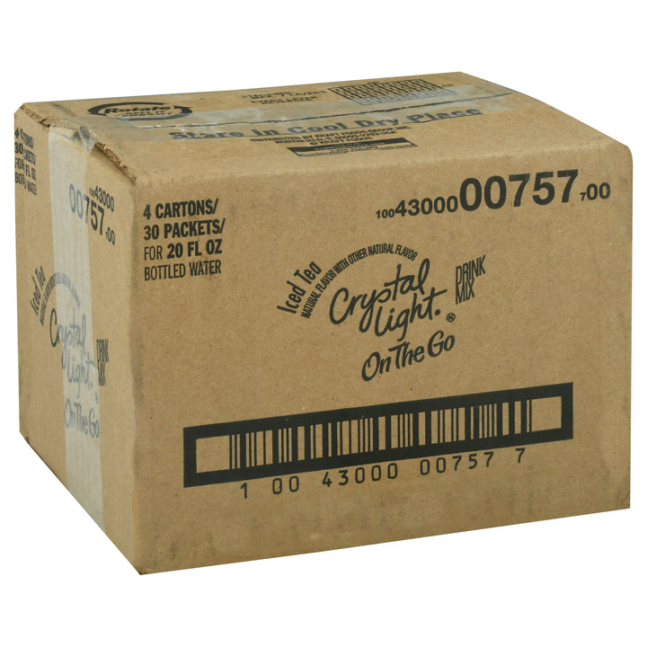 Crystal Light On The Go Iced Tea Beverage Mix-0.08 oz.-30/Box-4/Case