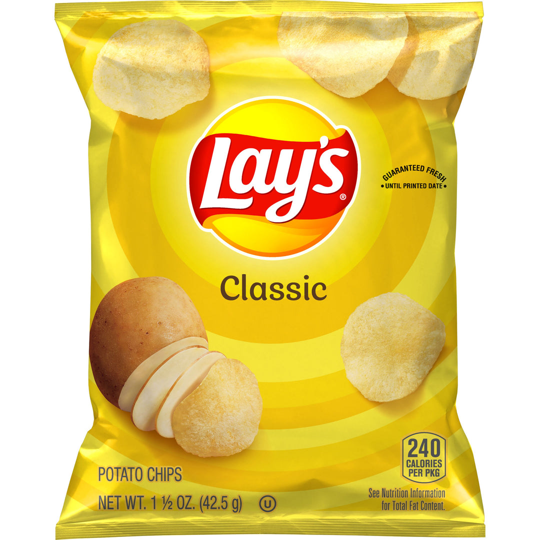 Lay's Regular Potato Chips-1.5 oz.-64/Case