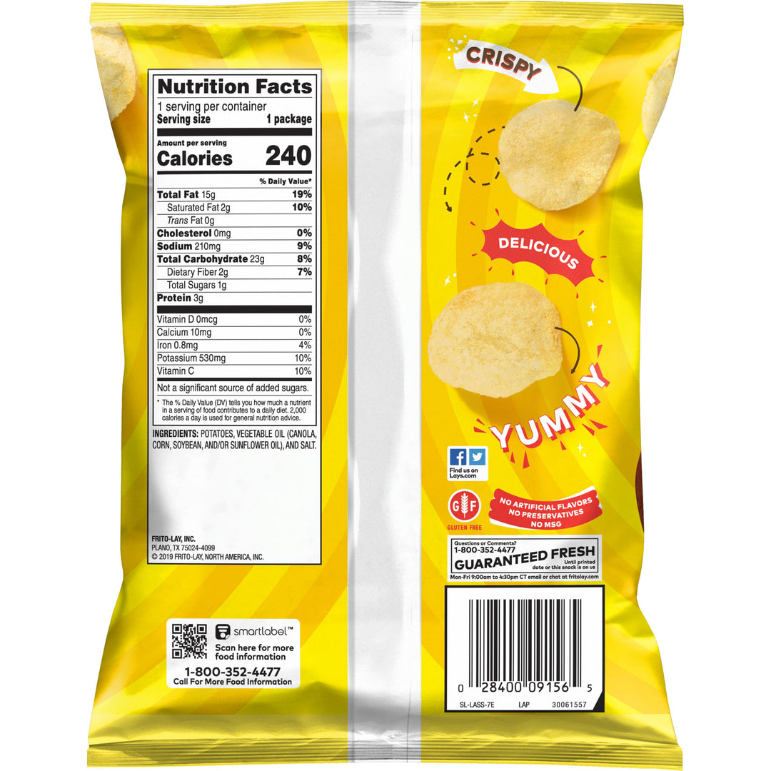 Lay's Regular Potato Chips-1.5 oz.-64/Case