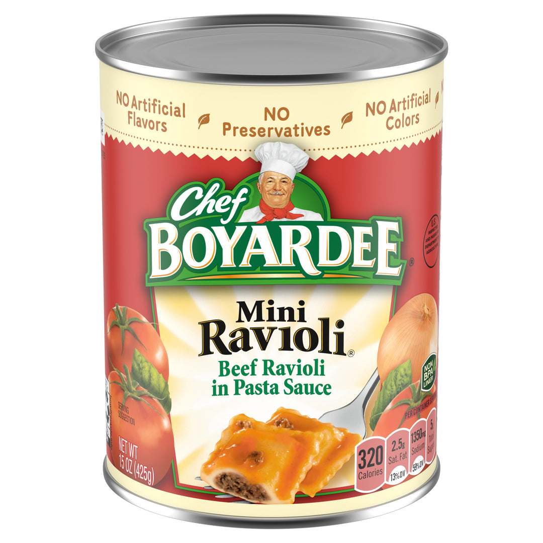 Chef Boyardee Mini Beef Ravioli-15 oz.-24/Case