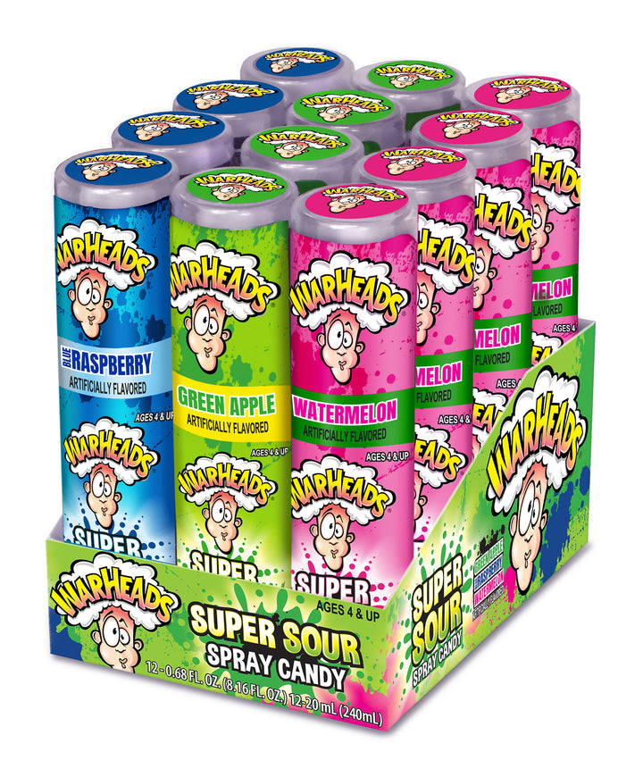 Warheads Super Sour Spray Candy-0.68 fl oz.s-12/Box-24/Case