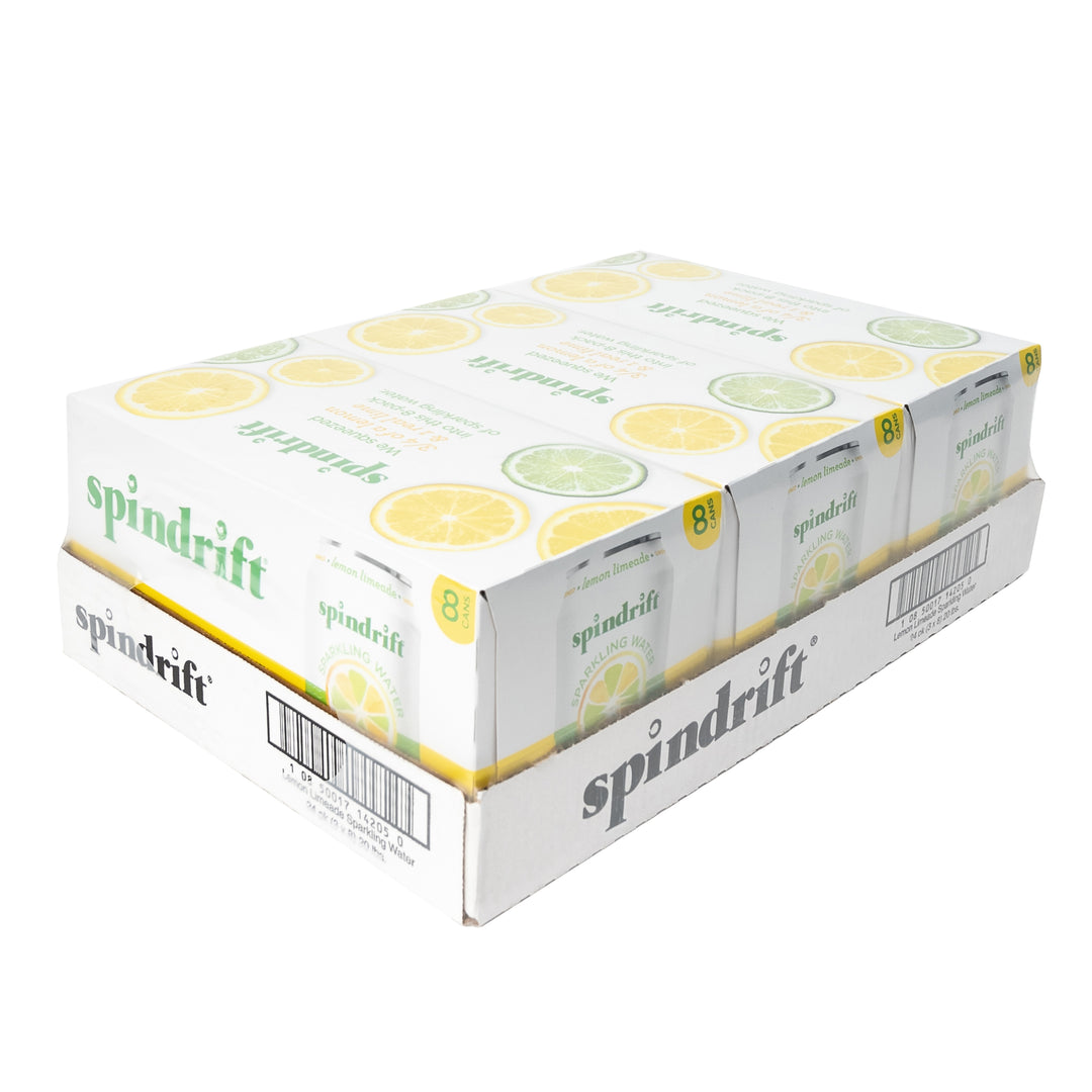 Spindrift Lemon Limeade Flavored Sparkling Water-12 fl oz.-8/Box-3/Case