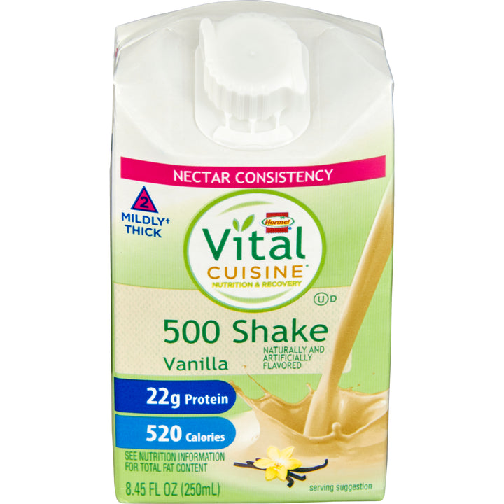Hormel Vital Cuisine Iddsi Level 2 Nectar Consistency Vanilla 500 Shakes. 8.45 oz./Pack- 27/Case-27 Count-1/Case