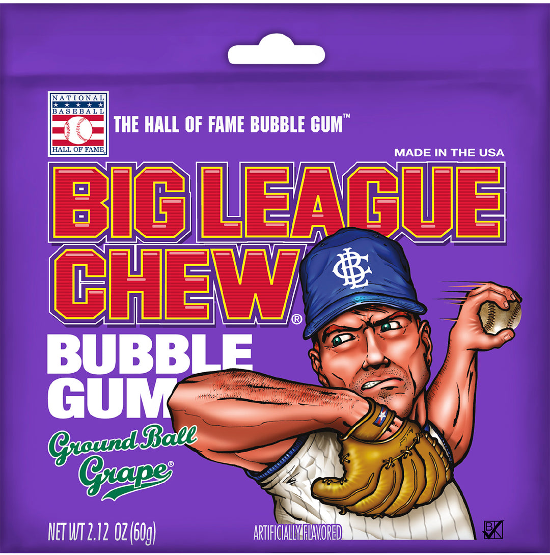 Big League Chew Grape Big League Chew Pouch-2.12 oz.-12/Box-9/Case