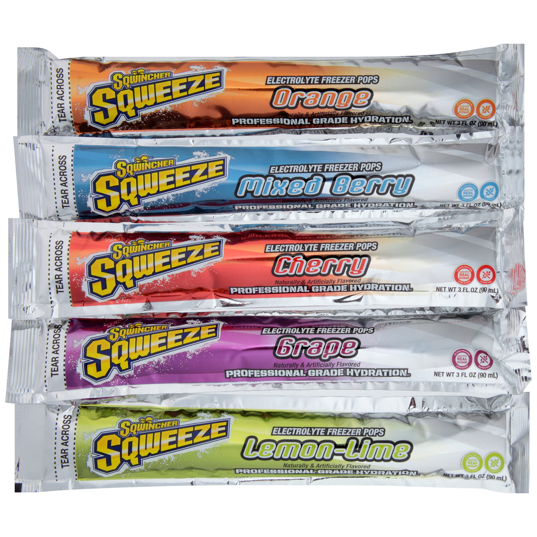 Sqwincher Assorted Flavor Electrolyte Freezer Pops-10 Each-15/Case