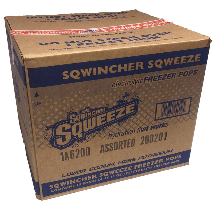 Sqwincher Assorted Flavor Electrolyte Freezer Pops-10 Each-15/Case