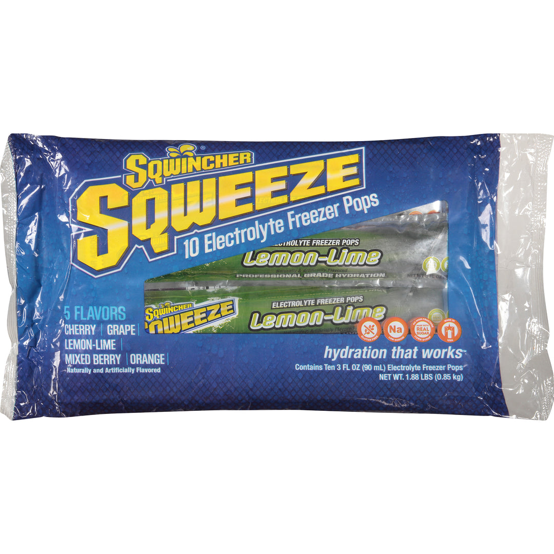 Sqwincher Assorted Flavor Electrolyte Freezer Pops-10 Each-15/Case