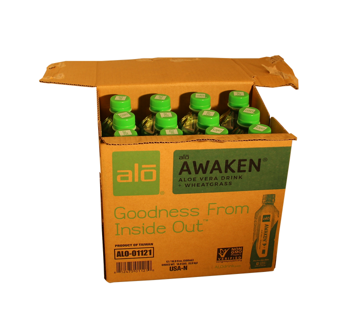 Alo Drink Awaken Aloe & Wheatgrass-16.9 fl oz.s-12/Case