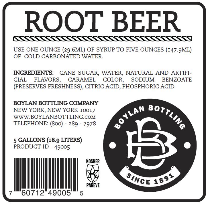 Boylan Bottling Bag-In-Box Root Beer Soda-5 Gallon-1/Case