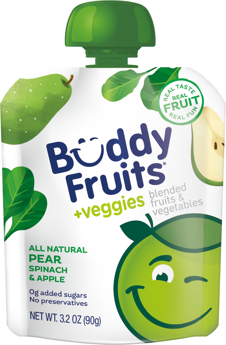 Buddy Fruits Veggies Spinach & Pear-3.2 oz.-18/Case