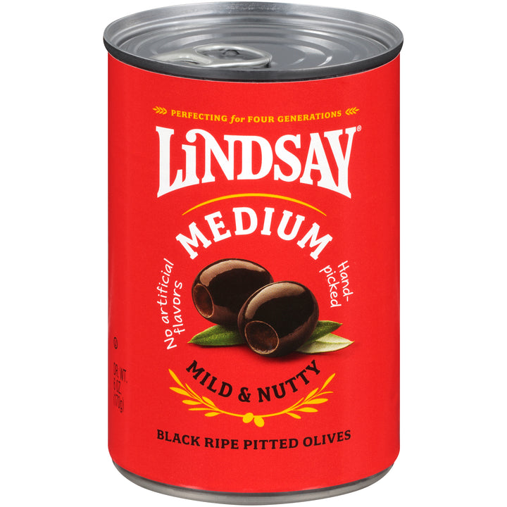 Lindsay Pitted Ripe Medium Domestic Olives Canned-6 oz.-24/Case