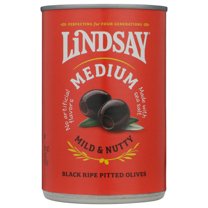 Lindsay Pitted Ripe Medium Domestic Olives Canned-6 oz.-24/Case