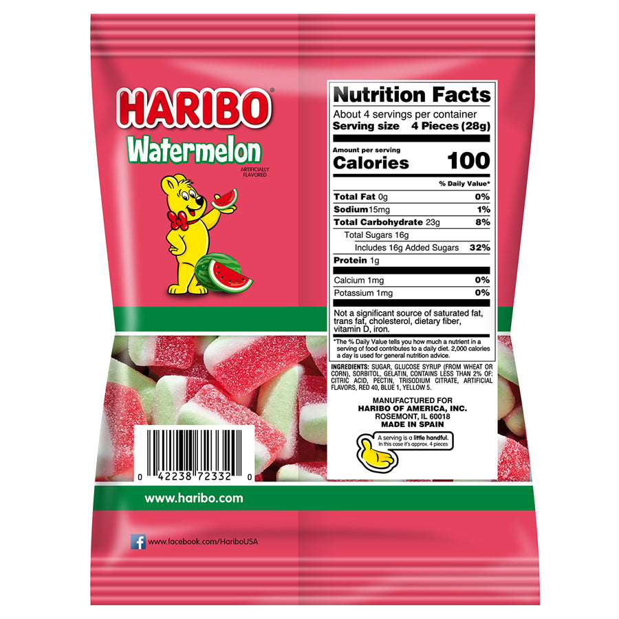 Haribo Watermelon Gummies-4.1 oz.-12/Case