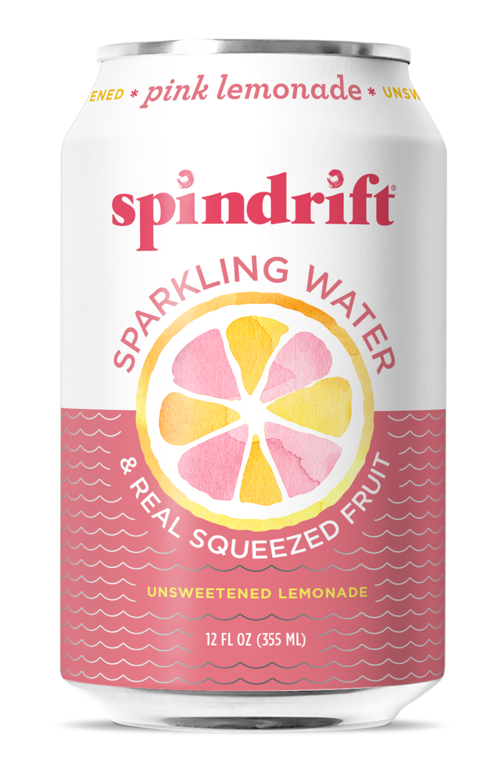 Spindrift Pink Lemonade Flavored Sparkling Water-12 fl oz.-8/Box-3/Case
