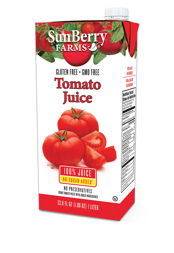 Sunberry Farms Tomato Juice 100%-33.8 fl oz.-12/Case