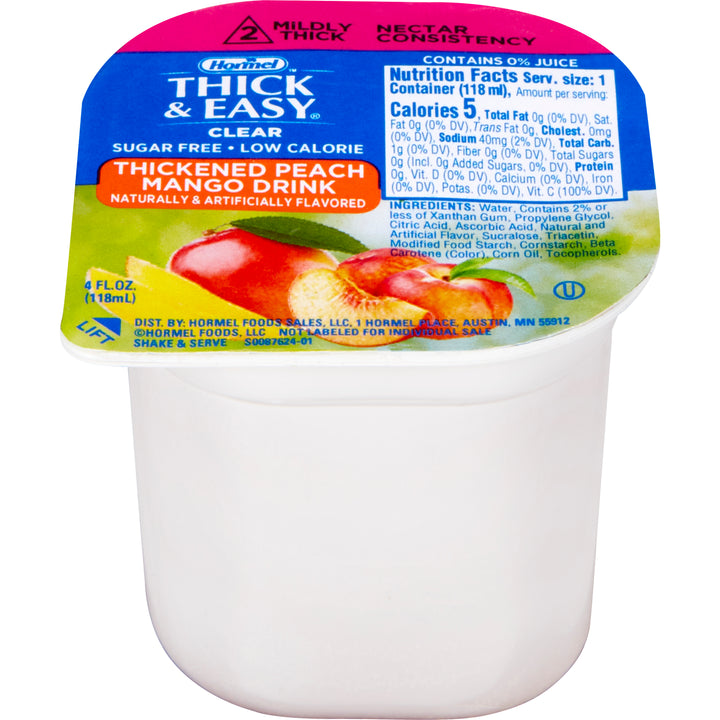Thick & Easy Clear Sugar Free Iddsi Level 2 Peach Mango Nectar-24 Count-1/Case