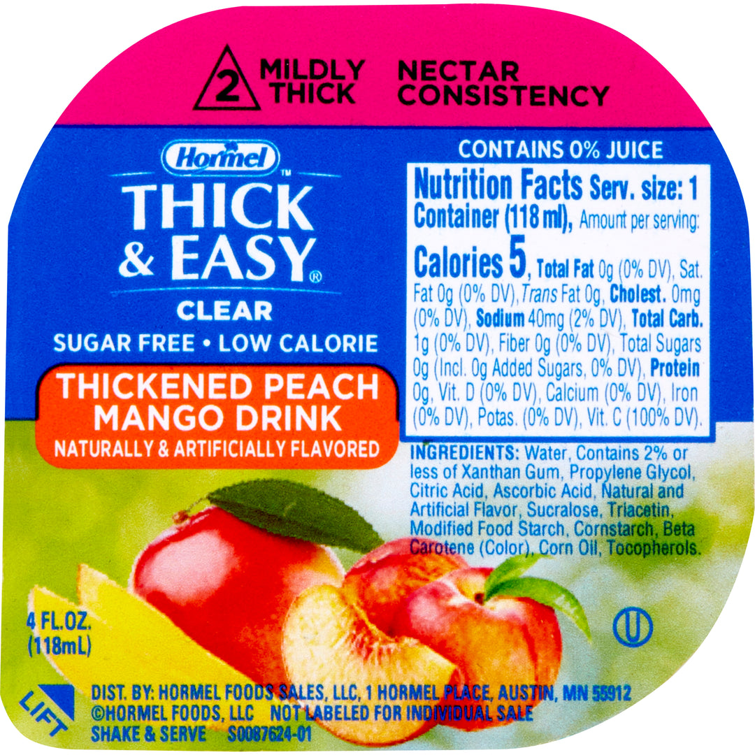 Thick & Easy Clear Sugar Free Iddsi Level 2 Peach Mango Nectar-24 Count-1/Case