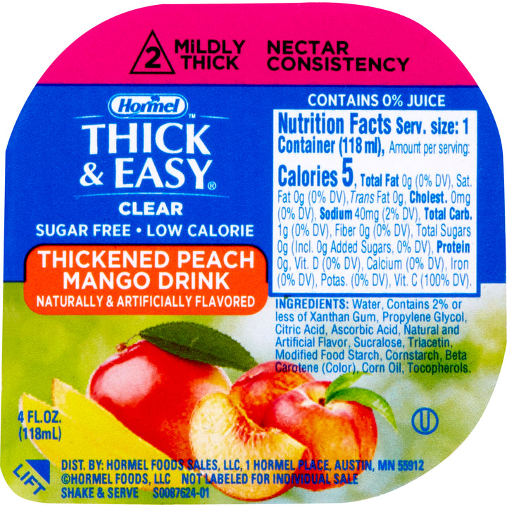 Thick & Easy Clear Sugar Free Iddsi Level 2 Peach Mango Nectar-24 Count-1/Case