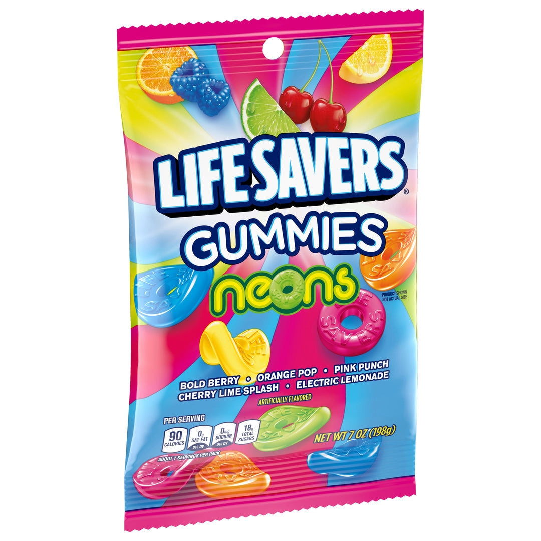 Lifesavers Neon Gummies Bag-7 oz.-12/Case