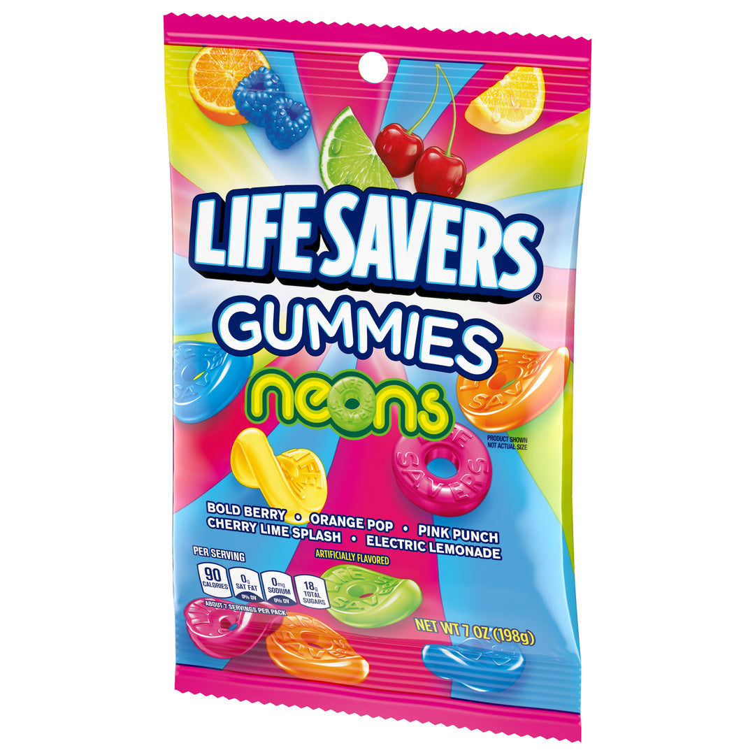 Lifesavers Neon Gummies Bag-7 oz.-12/Case