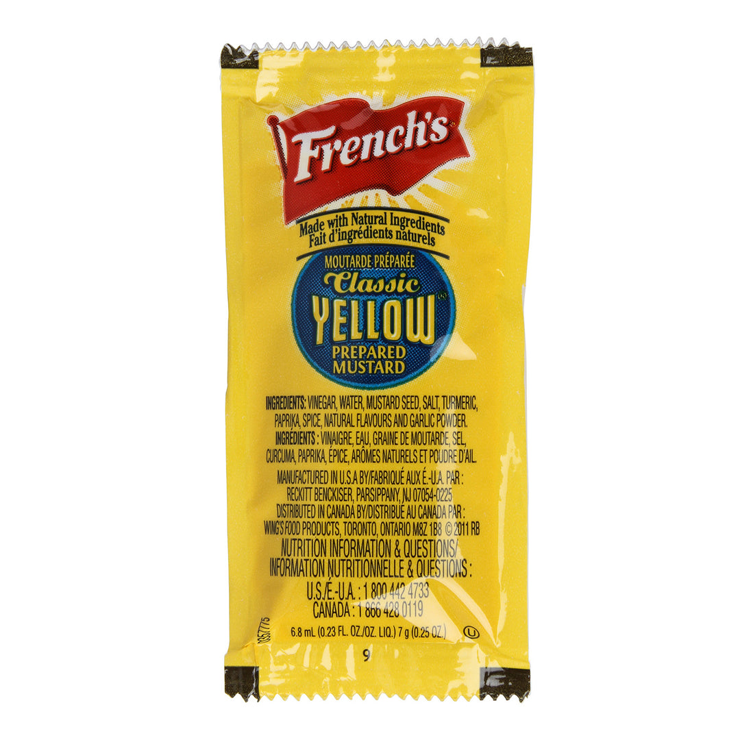 French's Yellow Mustard Single Serve-7 Gram-1/Box-500/Case