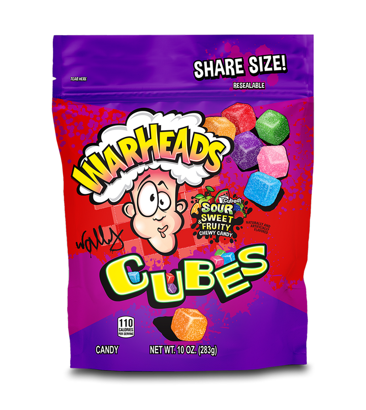 Warheads Cubes Stand Up Bag-10 oz.-12/Case
