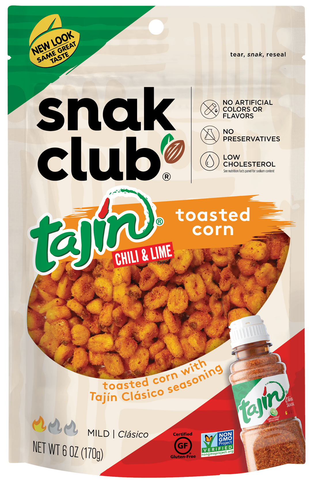 Snak Club Tajin Clasico Toasted Corn-6 oz.-6/Case