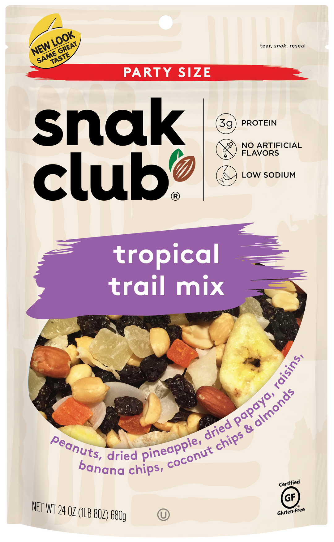 Snak Club Century Snacks Party Size Tropical Trail Mix-1.5 lb.-6/Case