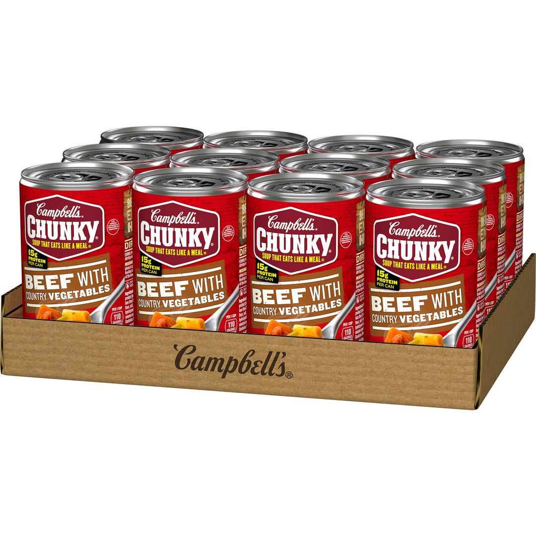 Campbell's Chunky Beef With Country Vegetable Easy Open Soup-18.8 oz.-12/Case