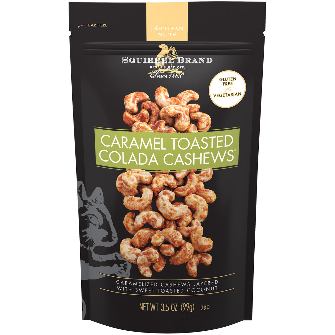 Squirrel Caramel Colada Cashews-3.5 oz.-6/Case
