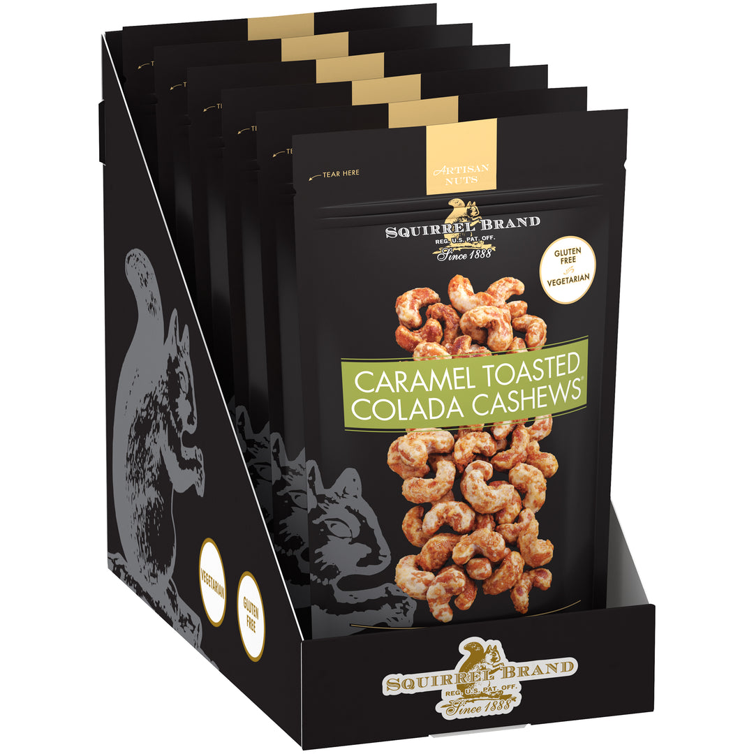 Squirrel Caramel Colada Cashews-3.5 oz.-6/Case