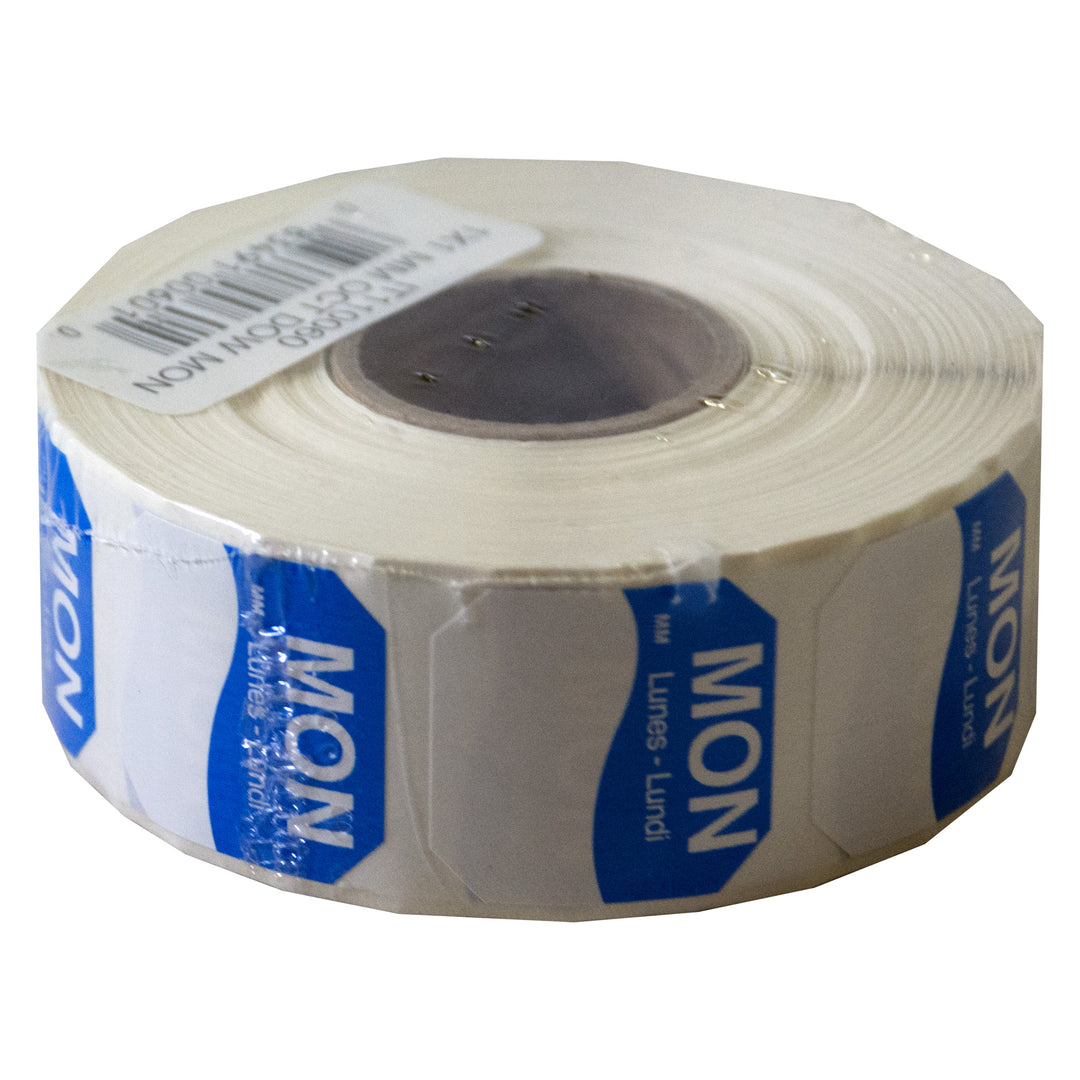Daymark Movemark-Removeable Adhesive 1 Inch X 1 Inch Octagon Monday Triling Label-1000 Count-12/Case