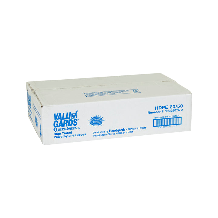 Valugards Poly Quick Serve Blue One Size Fits All Glove-50 Each-50/Box-20/Case