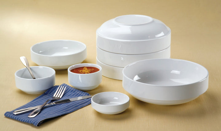 World Tableware Porcelana 10 Oz Nestabowl 4"- Bright White-36 Each-1/Case