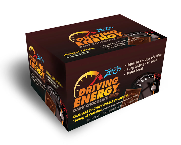 Zenevo Driving Energy Dark Chocolate-0.35 oz.-30/Box-20/Case