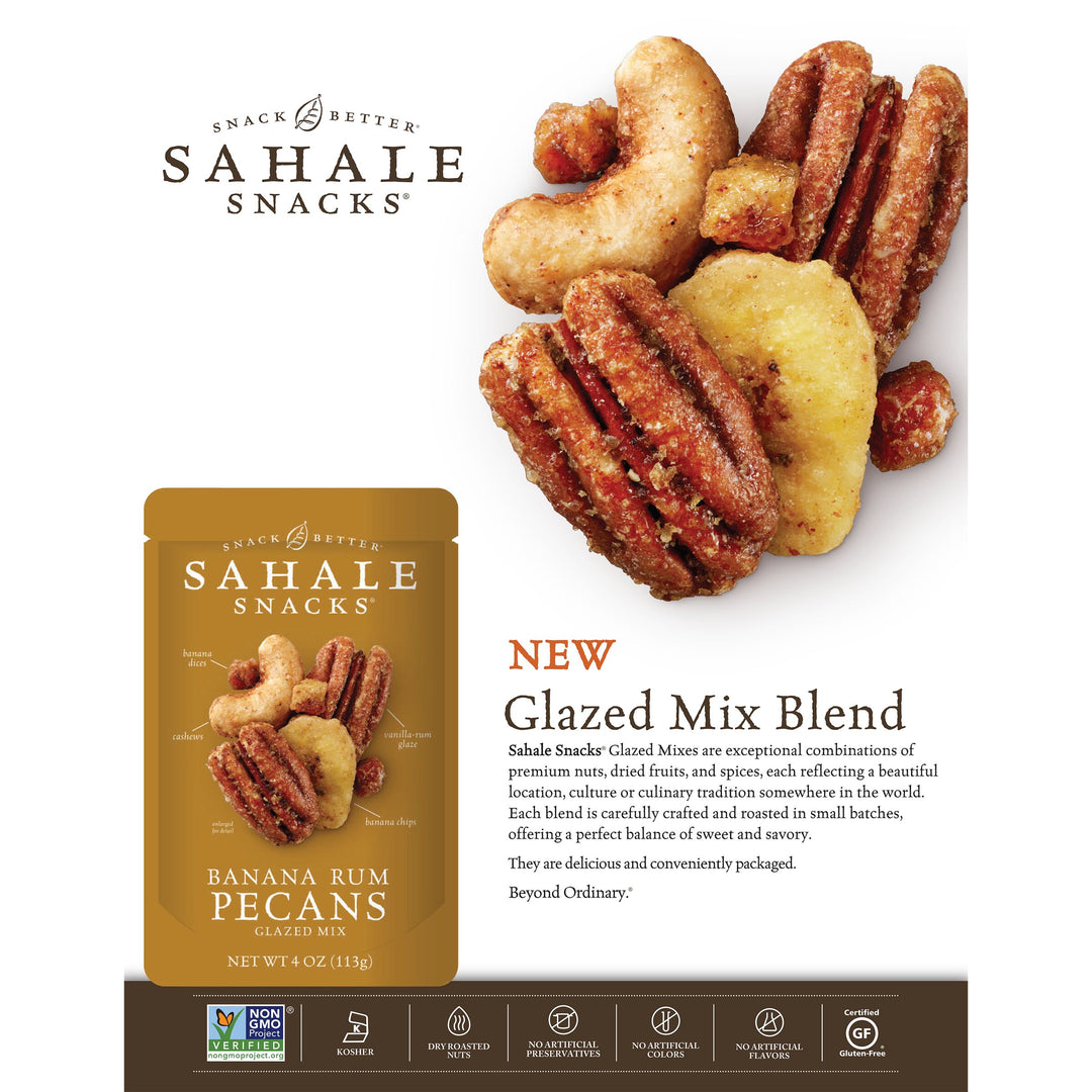 Sahale Pecans Banana Rumami Glazed Mix-4 oz.-6/Case