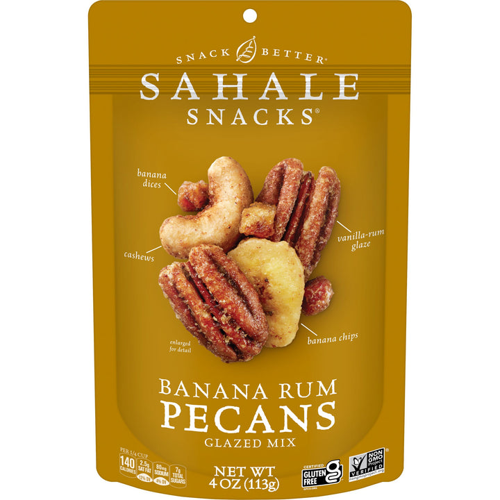 Sahale Pecans Banana Rumami Glazed Mix-4 oz.-6/Case