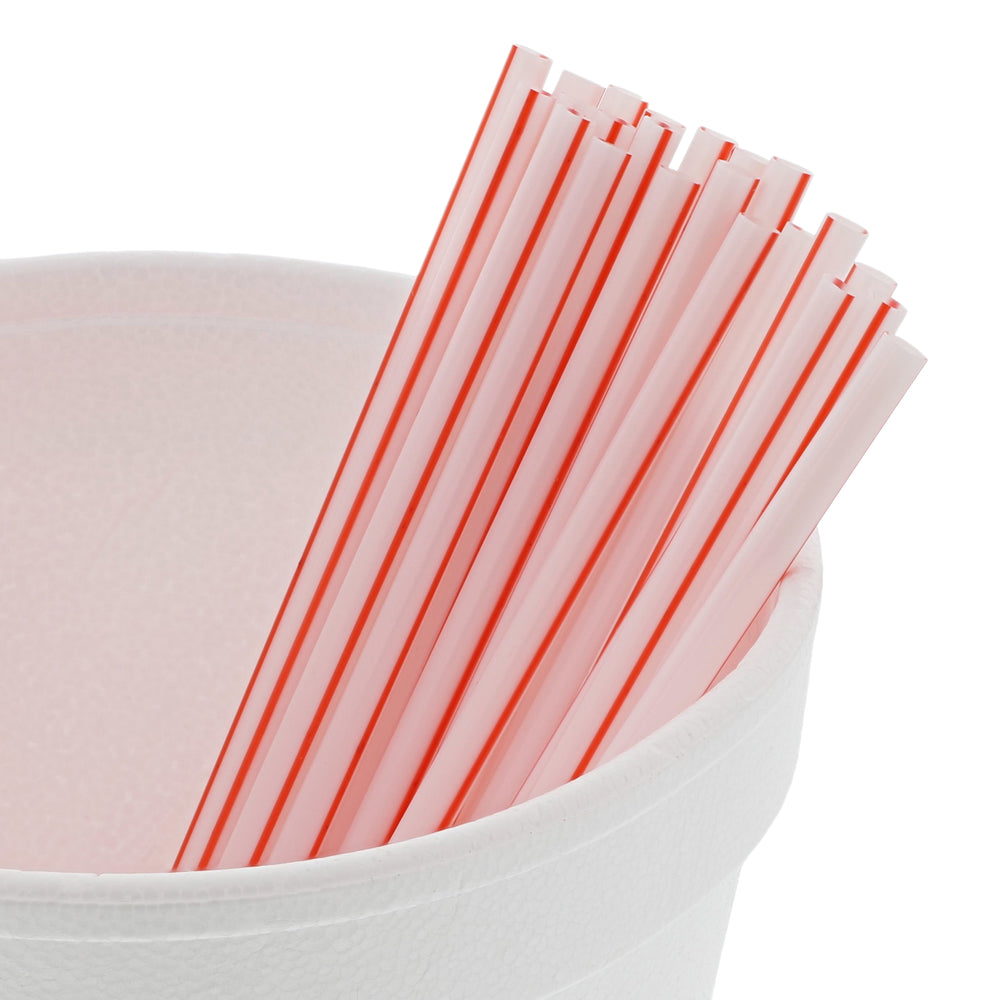 Royal 5 Inch White With Red Stripe Sip Straw-1000 Each-10/Case