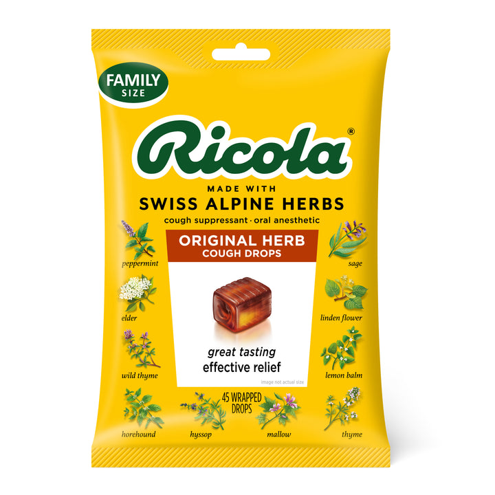 Ricola Original Herbed Bags Cough Suppressant Oral Anesthetic-45 Count-6/Box-6/Case