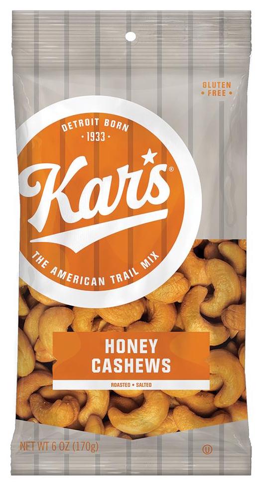 Second Nature Kar's Honey Cashews Pp3-6 oz.-12/Case