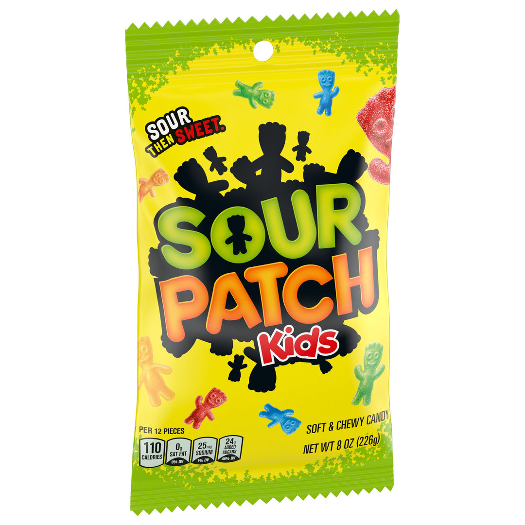 Sour Patch Kids Fat Free Soft Candy Peg Bag-8 oz.-12/Case