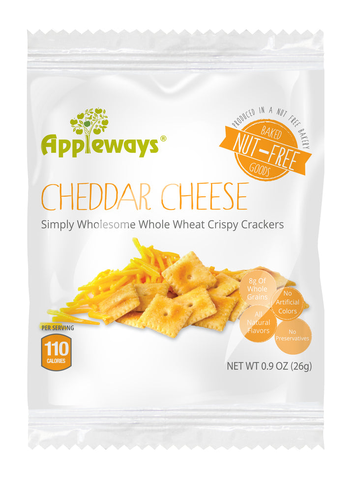 Appleways Whole Grain Cheddar Cheese Crispy Cracker Individually Wrapped-1 Count-108/Case