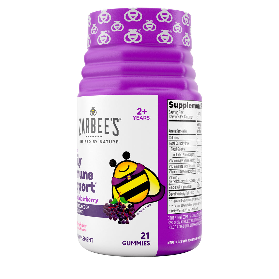 Zarbee's Children's Elderberry Immune Gummies-21 Count-3/Box-4/Case