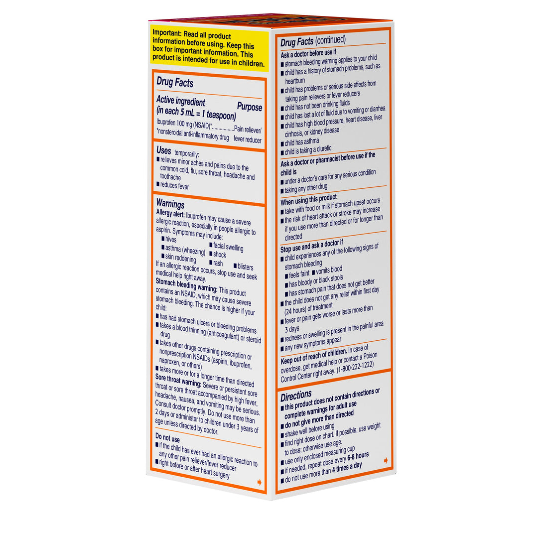 Motrin Children's Berry Oral Suspension Ibuprofen-4 fl oz.s-3/Box-12/Case