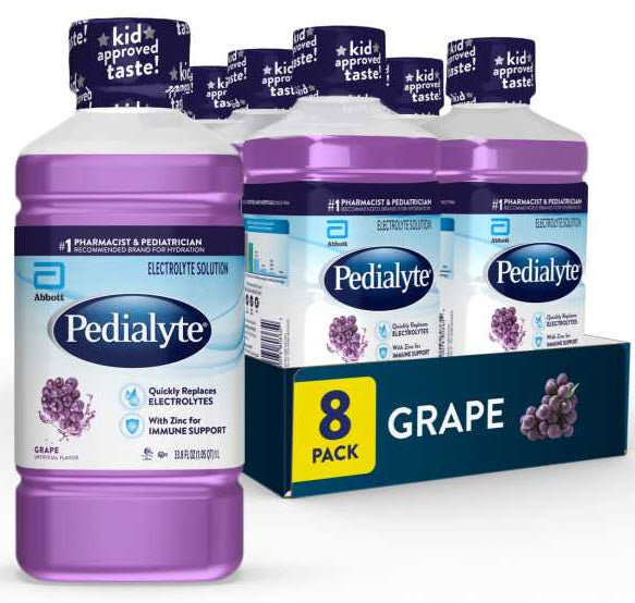 Pedialyte Beverage Flavor 1 Liter Flavored Electrolyte Solution Grape-1.05 Quart-8/Case