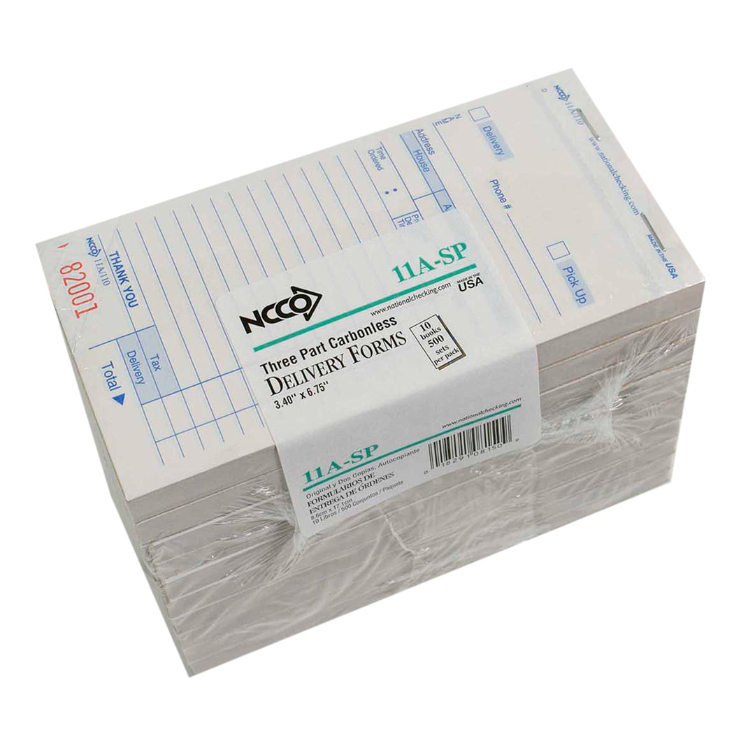 National Checking 3.4 Inch X 6.75 Inch 3 Part White Carbonless Delivery Form-2500 Each-1/Case