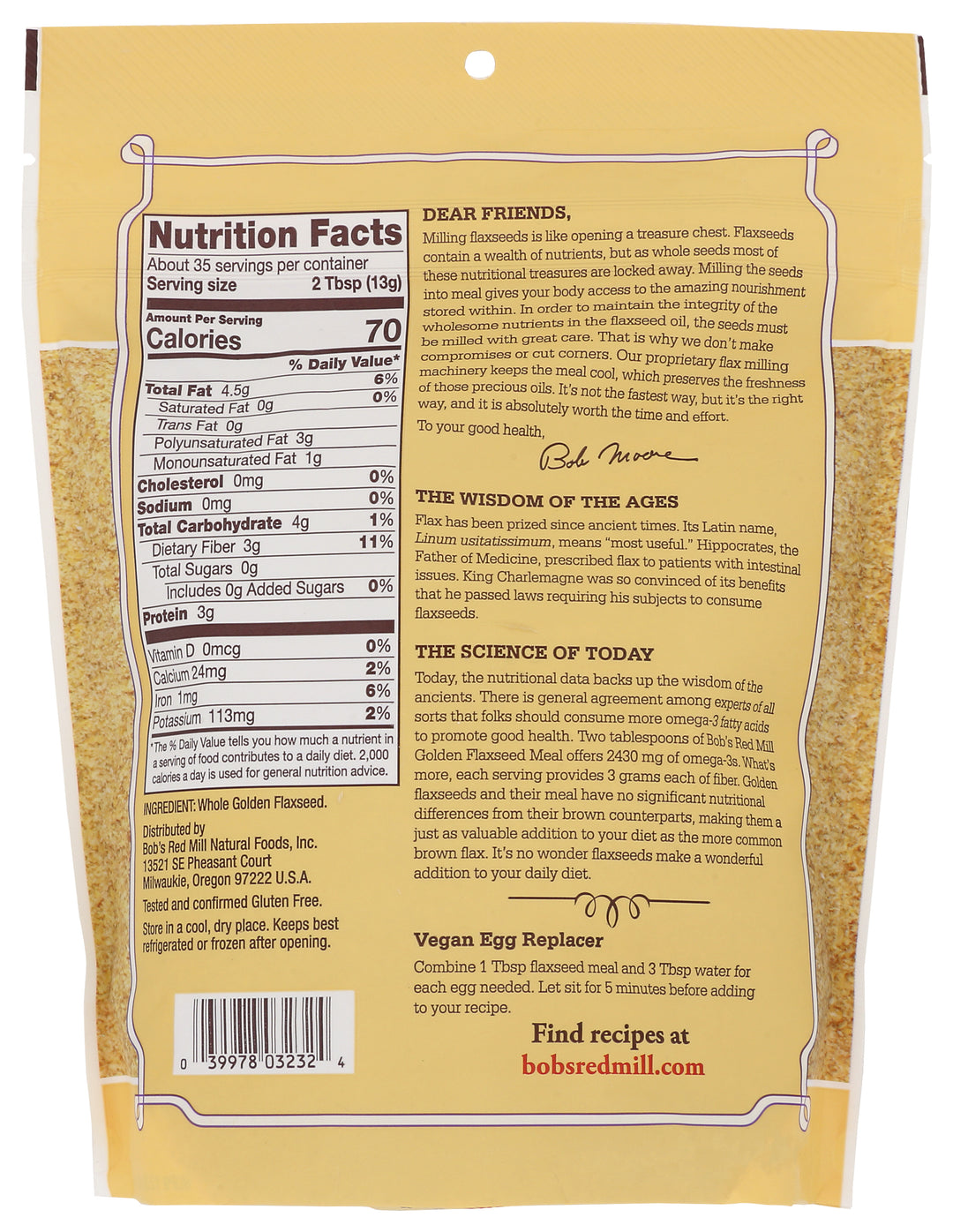 Bob's Red Mill Natural Foods Inc Golden Flaxseed Meal-16 oz.-4/Case
