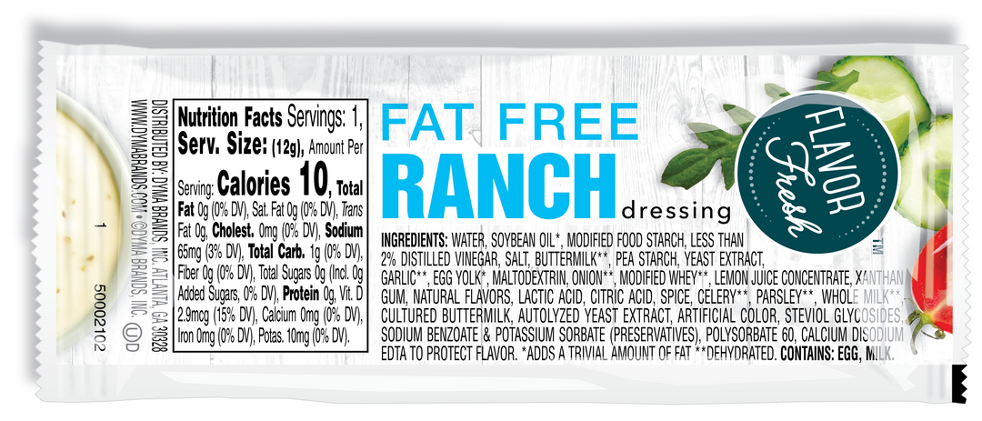 Flavor Fresh Fat Free Ranch Dressing Single Serve-12 Gram-200/Case